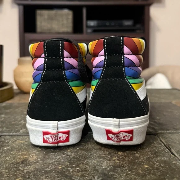 Vans High Tops w/ Rainbow Stripes - Picture 2 of 5